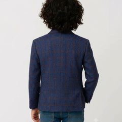 Navy Blue Stylish Checks Wedding Blazer For 1–2 Years Boys Jaipur