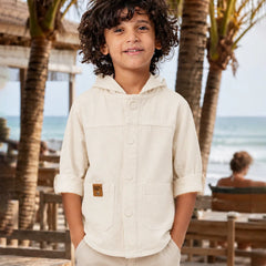 Boys Ivory Hoddie Shirt For Party