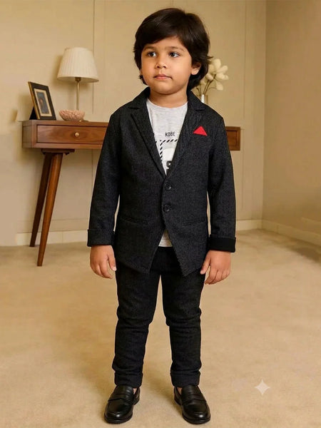 Premium Boys Grey Formal Coat Set – Party & Wedding Collection | Jaipur
