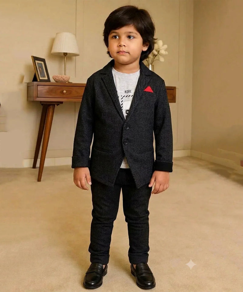 Premium Boys Grey Formal Coat Set – Party & Wedding Collection | Jaipur