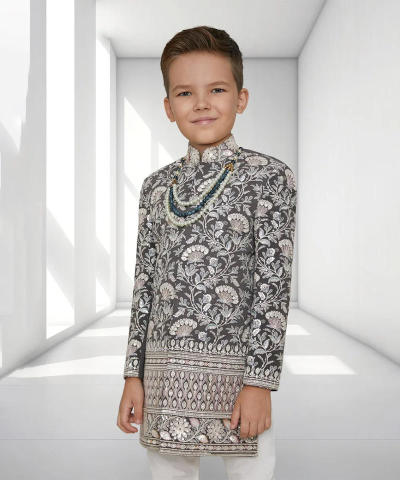 Premium ethnic kids sherwani with mala and pyjama, wedding look Jaipur