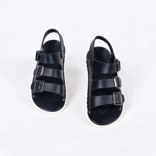 Boys' stylish black summer sandals featuring adjustable straps, Jaipur