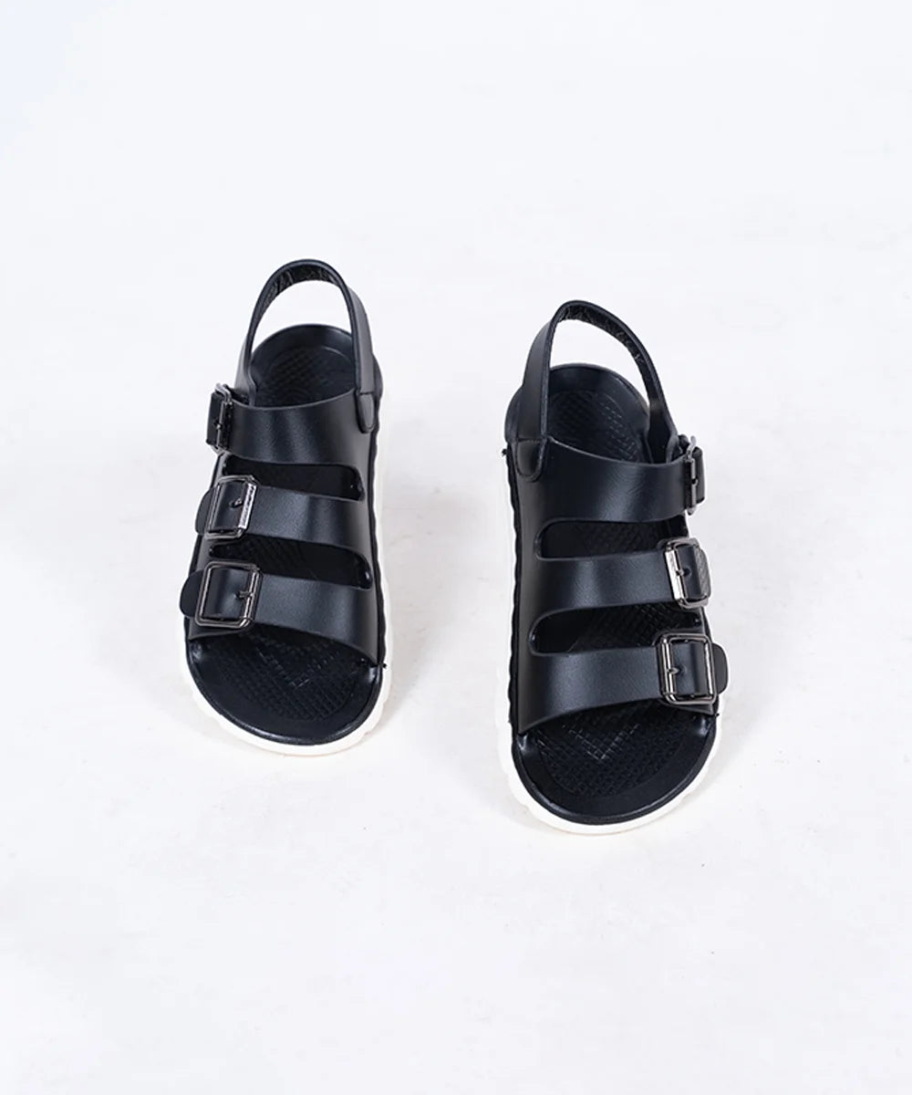 Boys' stylish black summer sandals featuring adjustable straps, Jaipur