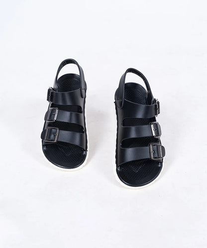 Boys' stylish black summer sandals featuring adjustable straps, Jaipur
