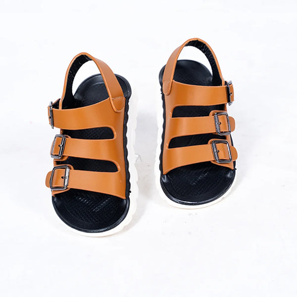 Boys' stylish tan summer sandals featuring adjustable straps and cushioned insole, Jaipur