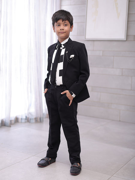 3 piece coat suit set with printed shirt