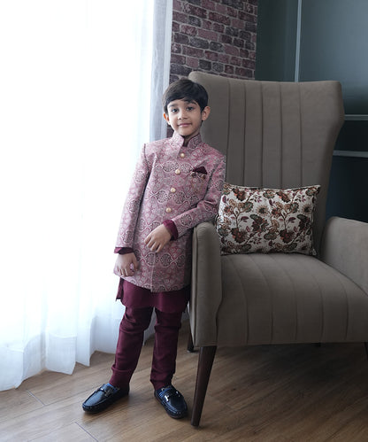 Self-embroidered boys sherwani and pyjama, full sleeve, Jaipur showrooms