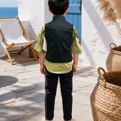 Camel Colored Party Waist Coat Set for Boys 1–2 Years Jaipur