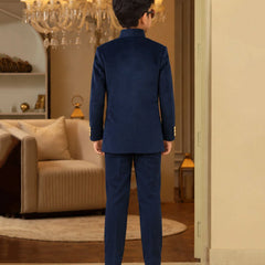 Boys' navy embroidered Jodhpuri festive wear, Devils N Angels Jaipur, view 3