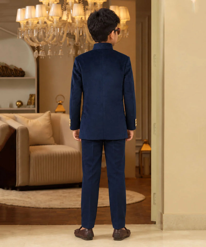 Boys' navy embroidered Jodhpuri festive wear, Devils N Angels Jaipur, view 3