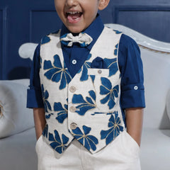 Boys Wedding Navy Waistcoat Set Jaipur