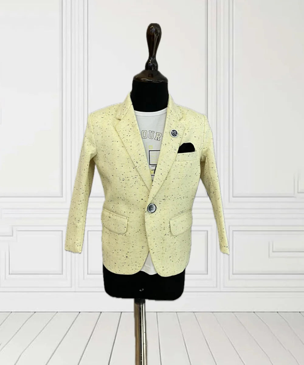 Yellow Color Blazer For Boys For Party
