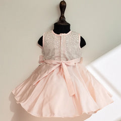 Sleeveless designer birthday dress with bow, top kidswear boutique Jaipur