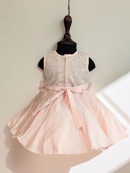 Sleeveless designer birthday dress with bow, top kidswear boutique Jaipur