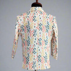 Modern White printed Boys Blazer for Kids – Jaipur Fashion Edit