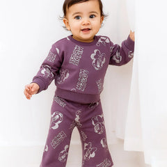 Purple cartoon cotton co-ord set for girls in Jaipur