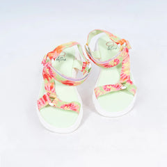 Girls' tie-dye summer sandals with pastel adjustable straps and mint green footbed, Jaipur, ages 1–8 years