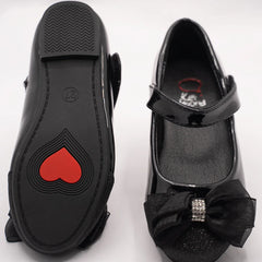 Girls' Black Patent Bow Party Shoes (Ages 1–8 Years) – Jaipur