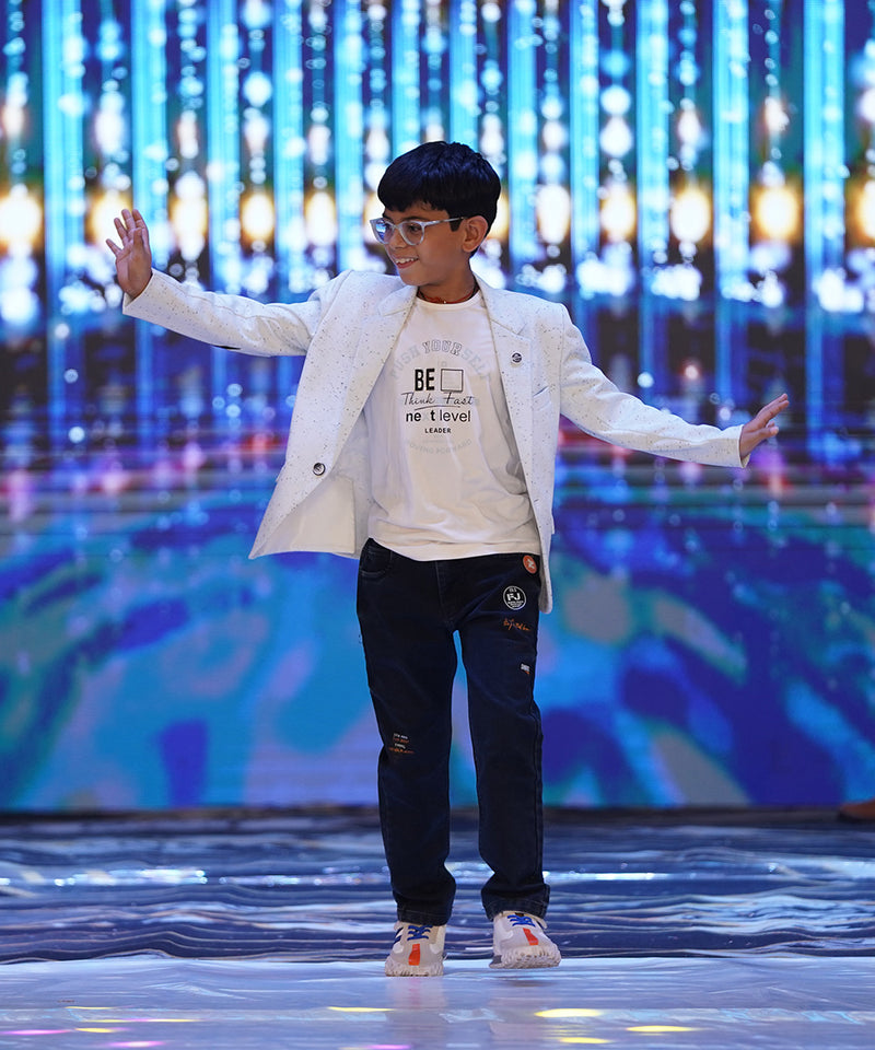 wedding wear light blue blazer set for boys