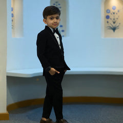 Boys black coat pant set for parties and weddings, local Jaipur kidswear