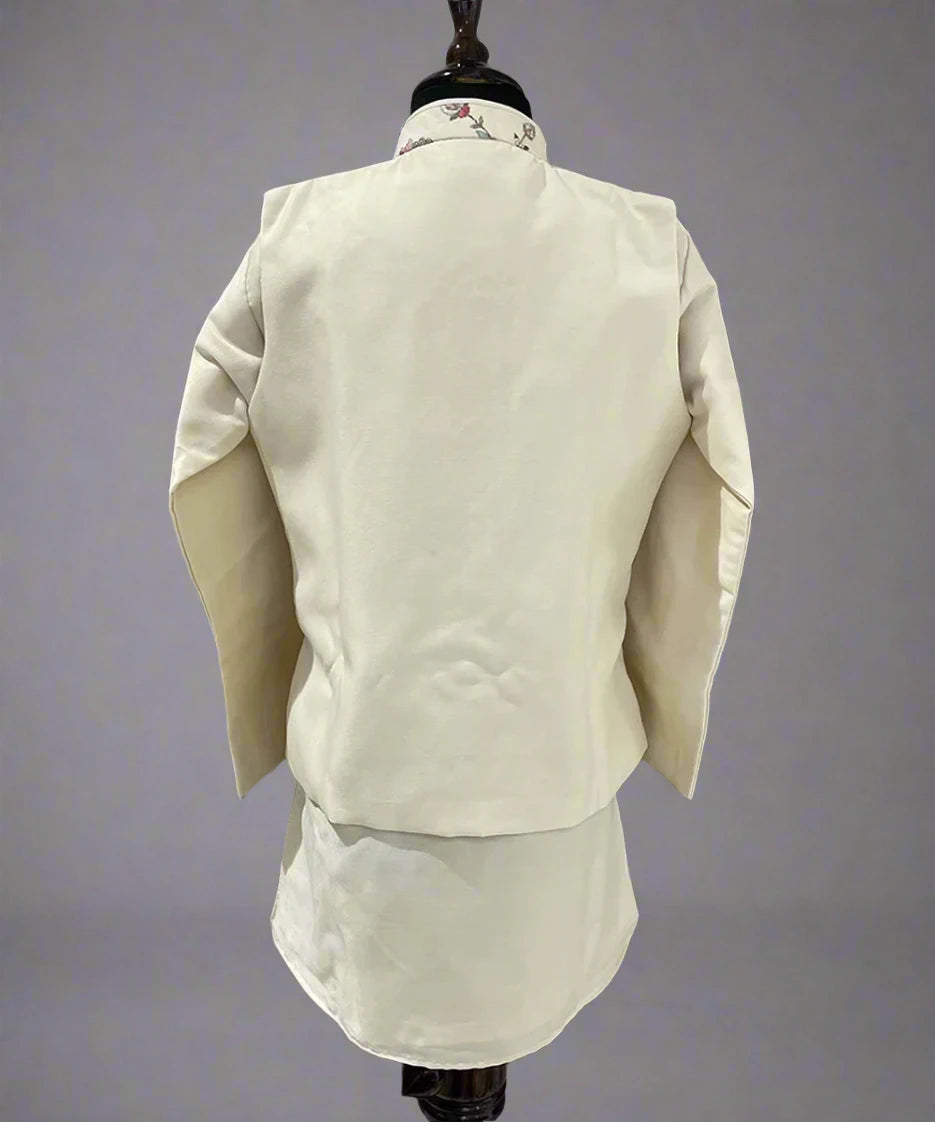 Buy cream embroidered kurta pyjama for boys online, Jaipur boutique