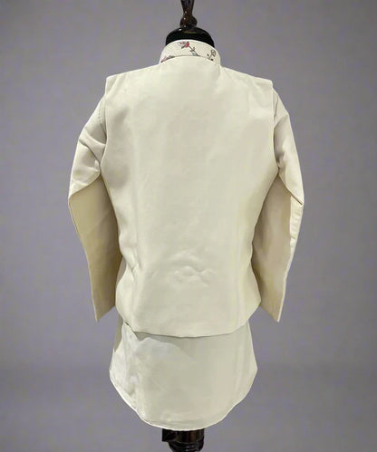 Buy cream embroidered kurta pyjama for boys online, Jaipur boutique