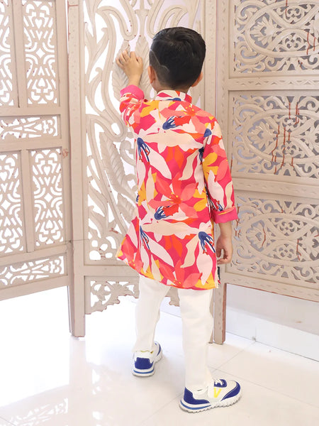 Best children clothing Jaipur, trendy printed kurta pyjama set for kids