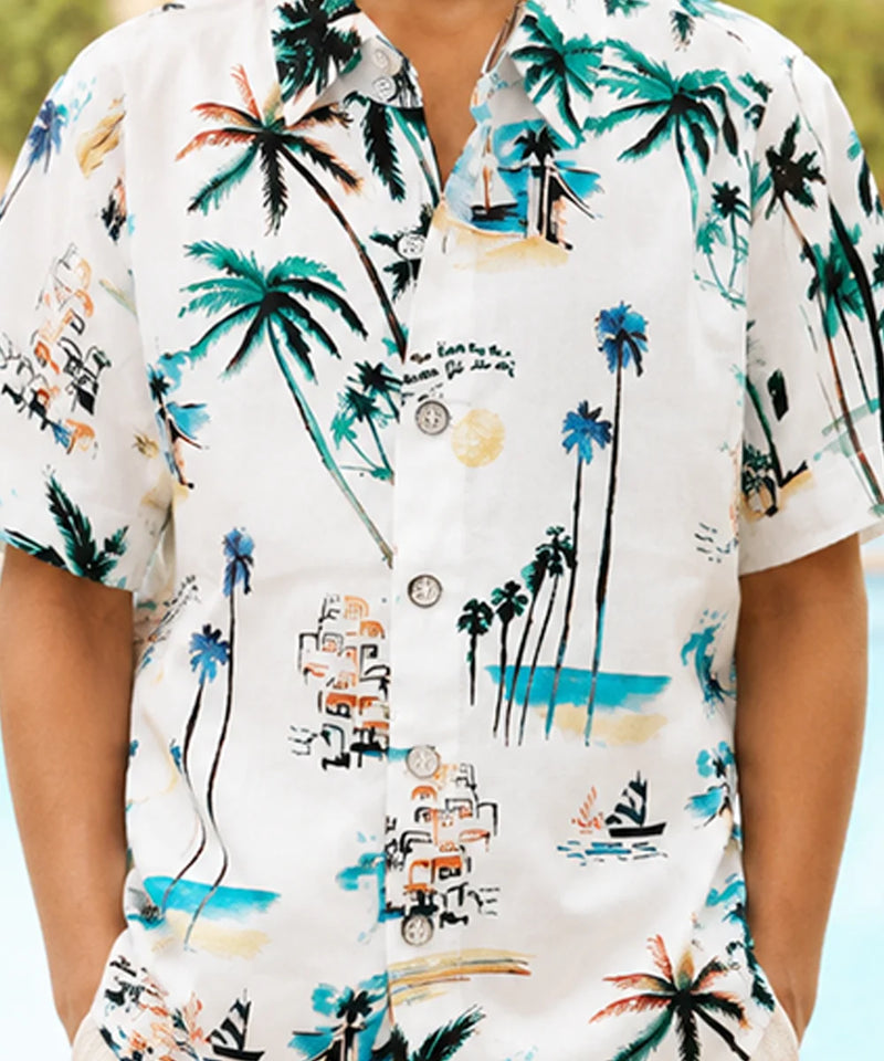 Boys White Printed Party Shirt
