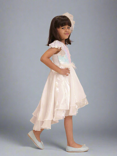 Designer sequin birthday frock for girls, best kids clothing store Jaipur
