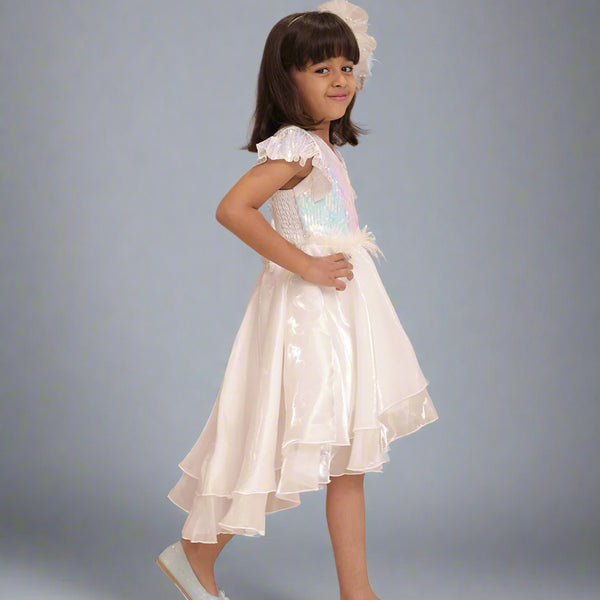 Designer sequin birthday frock for girls, best kids clothing store Jaipur