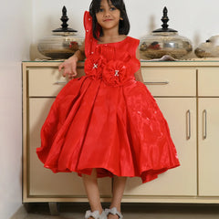 Asymmetric neck birthday frock for girls, best children’s wear shop in Jaipur