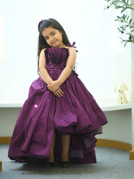 Designer birthday party gown for girls, floral detailing, Jaipur boutique