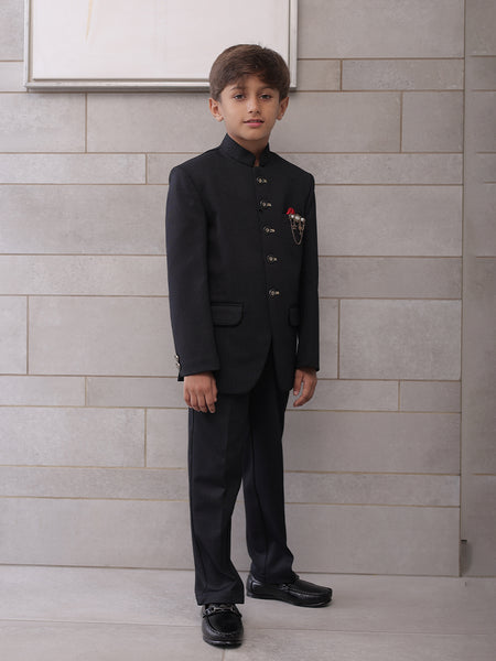Classic black Jodhpuri pants suit for boys, party outfit Jaipur kidswear