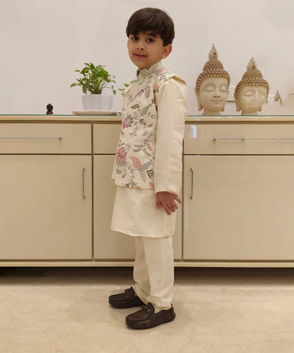 Designer ethnic kurta pyjama with jacket for boys, top Jaipur kids store