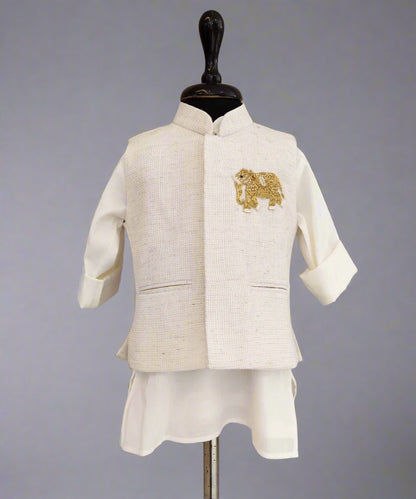 Rakhi special boys kurta pyjama set with elephant logo, Jaipur kidswear showroom