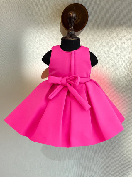 Sleeveless pink party frock for girls, kids clothing store in Jaipur