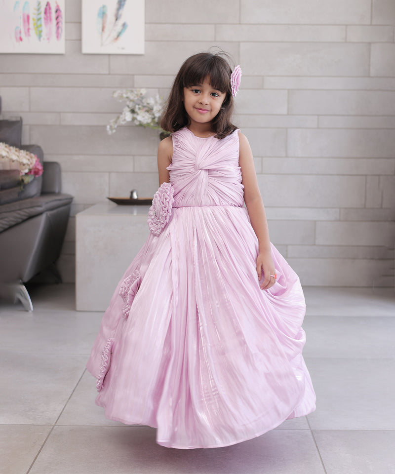designer pink gown for girls 