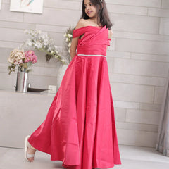 girls red full length gown for birthdays
