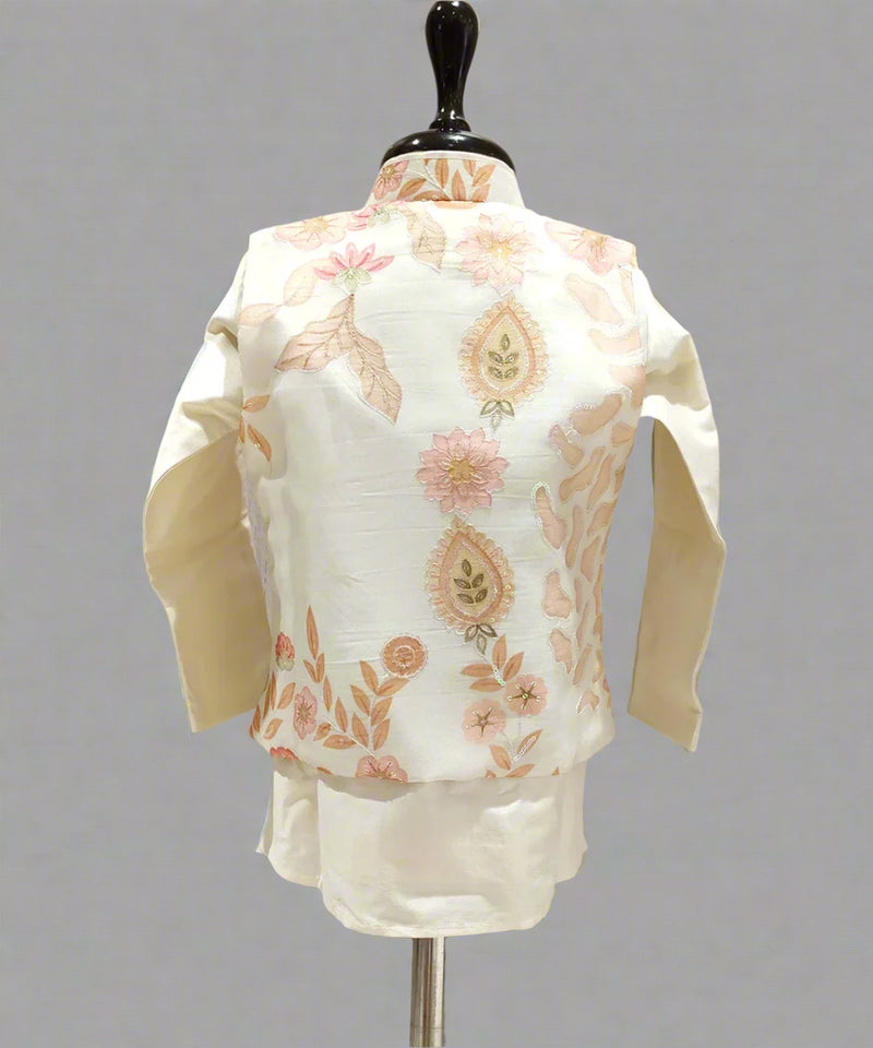 Classic cotton kurta pyjama with jacket for boys, Jaipur kidswear showroom