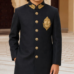 Black Indo Western Boys Sherwani Jaipur