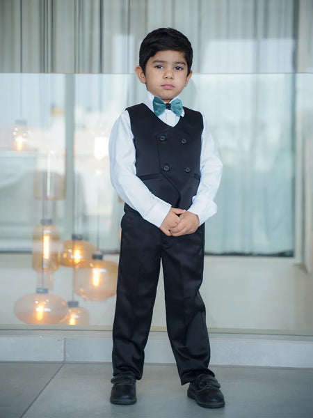Kids green velvet party tuxedo suit with bow Jaipur