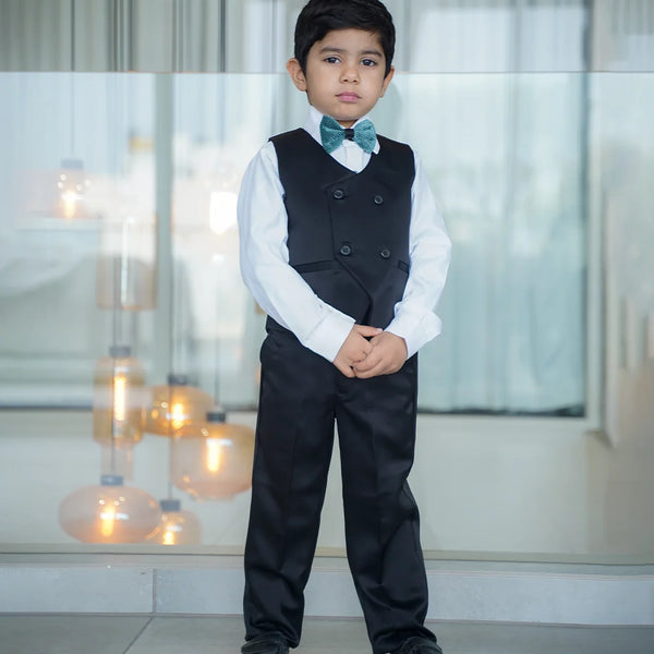 Kids green velvet party tuxedo suit with bow Jaipur