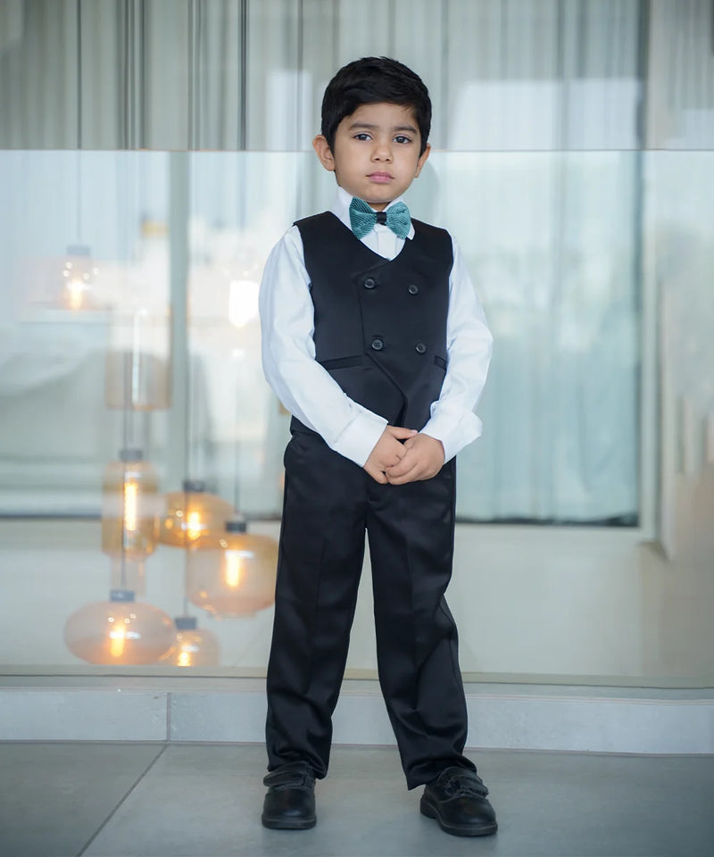 Kids green velvet party tuxedo suit with bow Jaipur