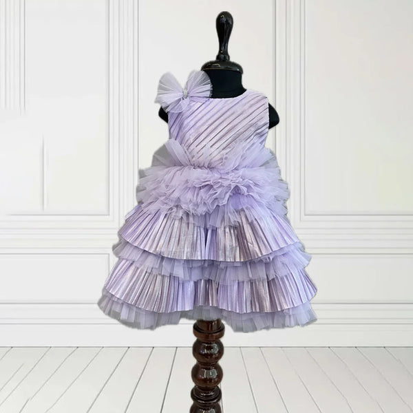 purple frilly frock for baby girl 