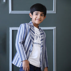 wedding wear blue blazer set for boys 
