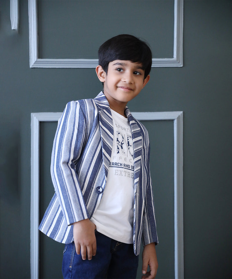 wedding wear blue blazer set for boys 