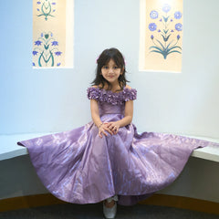 beautiful purple floral party & wedding wear gown for girls