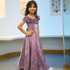 Stylish children’s gown with floral detailing, best kidswear shop Jaipur