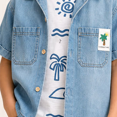Boys Light Blue Denim Shirt