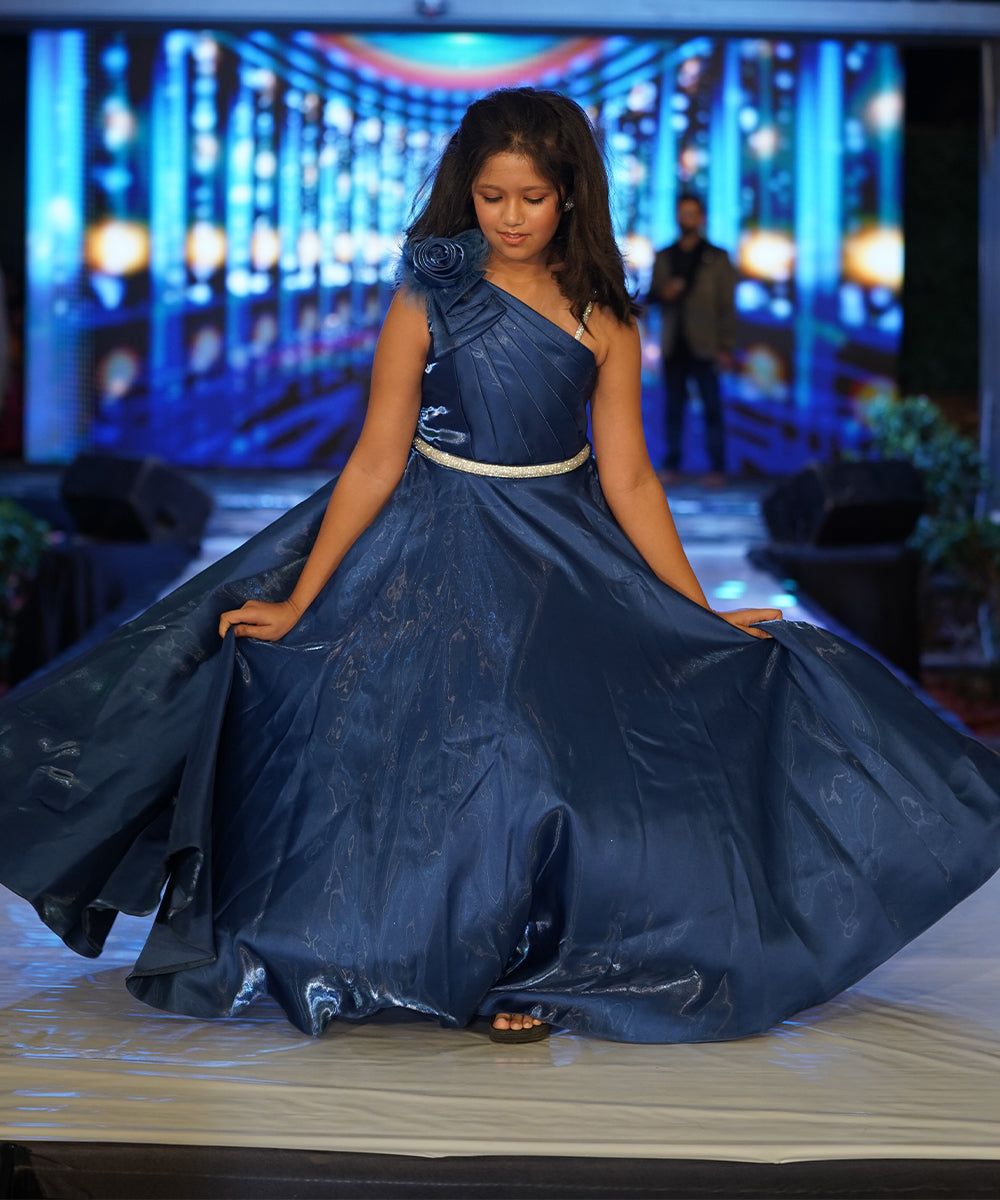 Pre Order Navy Colored Baby Girl Gown for Birthday DM For Price Devils n Angels